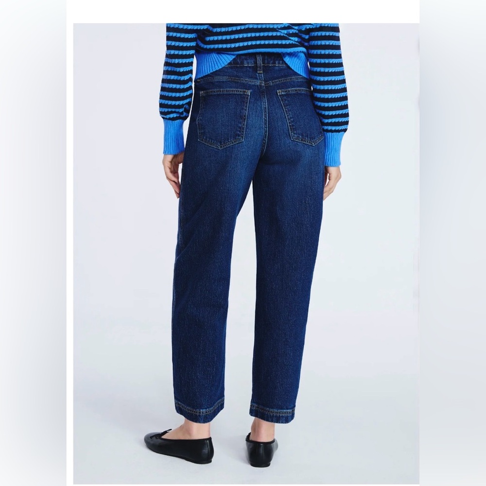 Free Assembly Dark Blue Wide Leg Cropped Jeans 12 NWT - Picture 2 of 13